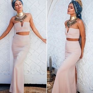 Sabo Skirt Farrah Nude/Tan Maxi Skirt Size Small (SKIRT ONLY)